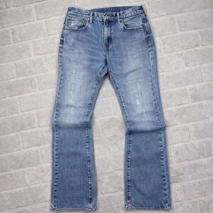 Levi 527 Jeans Mens 33x34 Lowrise Bootcut Light Wash Denim (Reinforced Patch)